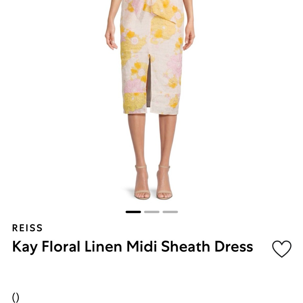 Reiss Yellow and Pink Floral Linen Dress